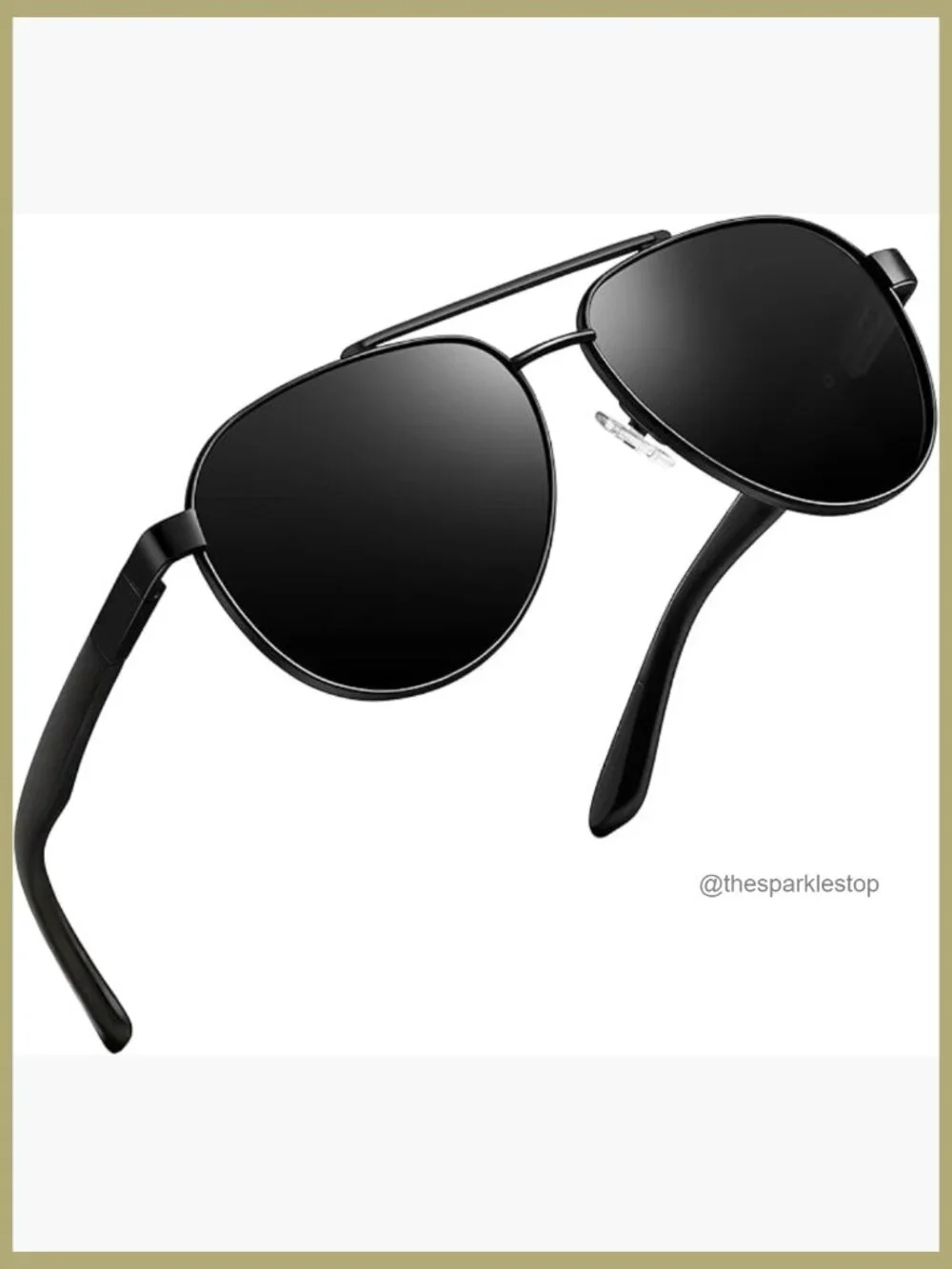 Polarized Aviator Sunglasses with Double Bridge UV Protection